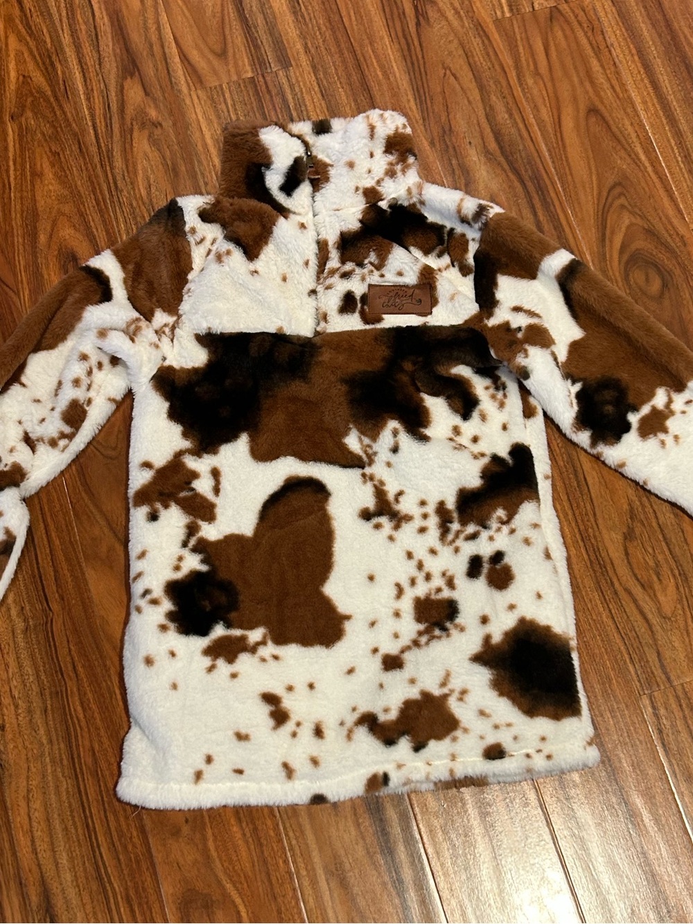 Southern fried chicks faux fur cow print jacket size small